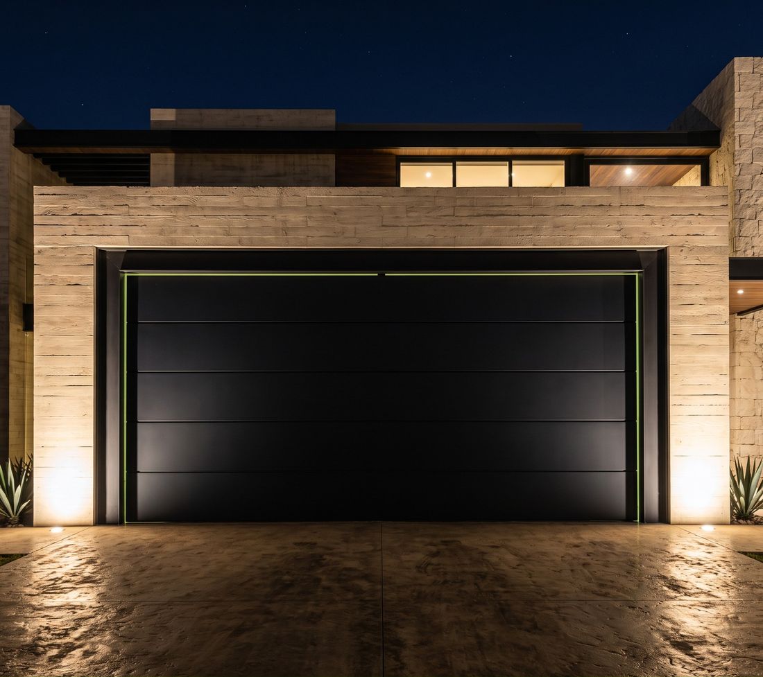 Puerta seccional Azteca Drive Negro Liso, negro mate absoluto RAL 9005